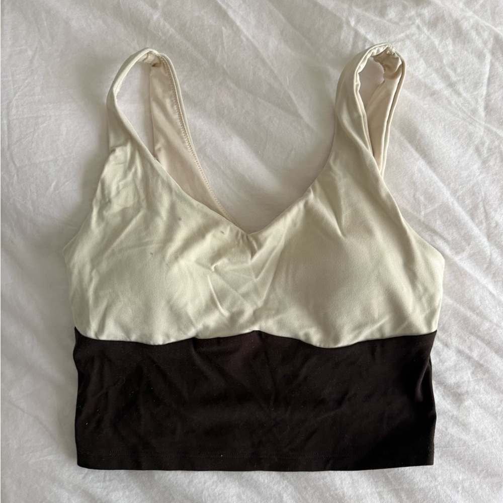 Old Navy Cream and Black Tank Top